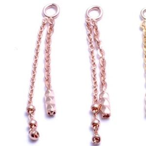 Pupil hall rose gold long geo charm